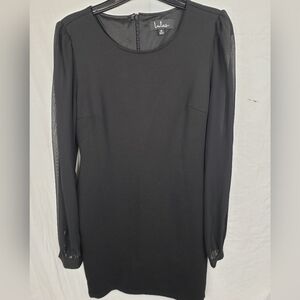 Lulus Little Black Dress with Sheer Sleeves Sz M